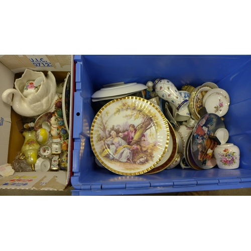 1190 - Two boxes of decorative china  **PLEASE NOTE THIS LOT IS NOT ELIGIBLE FOR POSTING AND PACKING**