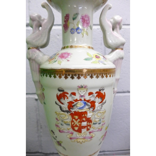 603 - A large two handled vase, 47cm