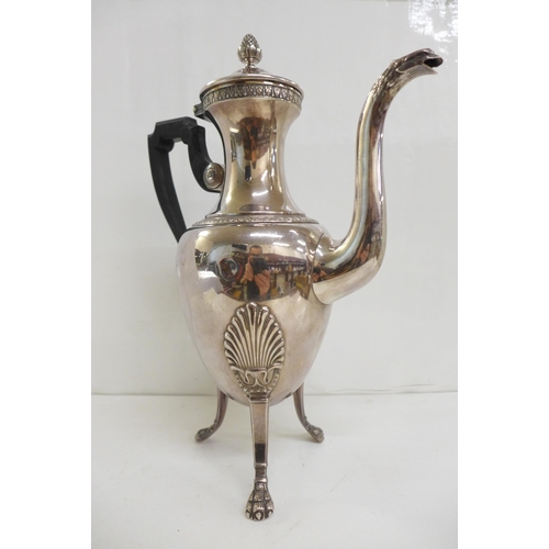 614 - A French silver plated coffee pot with eagle head spout