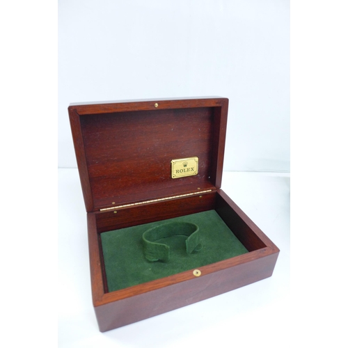 627 - A wooden Rolex wristwatch box with outer box