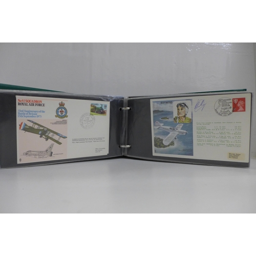 668 - Stamps; RAF flight covers in album, many signed (80)