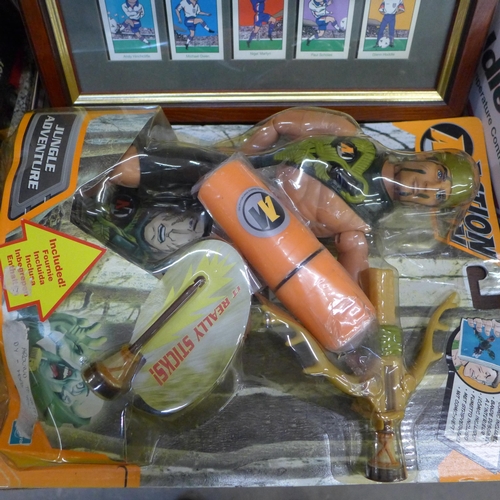 689 - A vintage Action Man, boxed, a Corgi Eddie Stobart lorry and one other Eddie Stobart model vehicle a... 