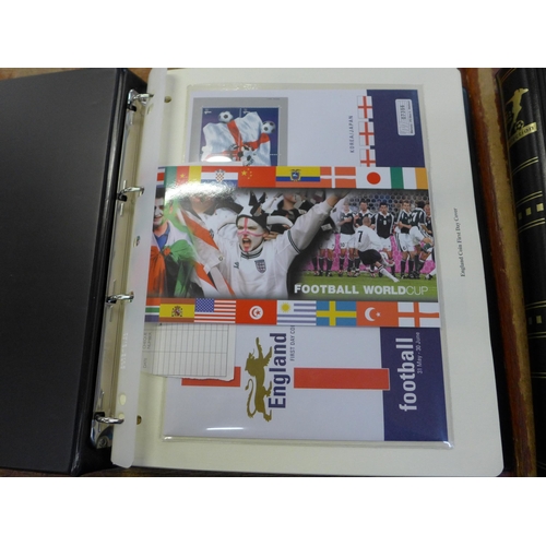 701 - Two albums with complete collection of The 2002 World Cup Collection stamp first day covers