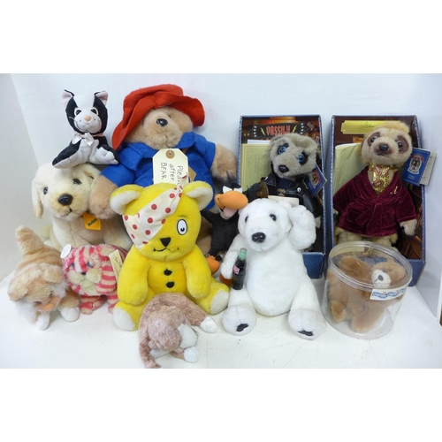 730 - TV and advertising soft toys including Pudsey Bear, Coca-Cola, Andrex and others