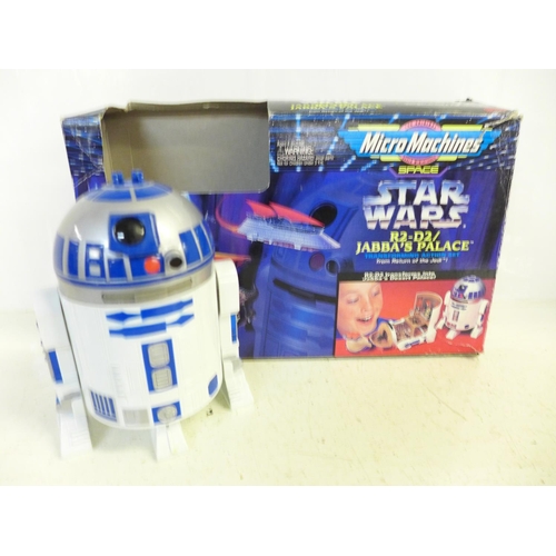 754 - Two vintage toys comprising Power Rangers Megazord and Micro Machines Star Wars R2-D2/Jabba's Palace