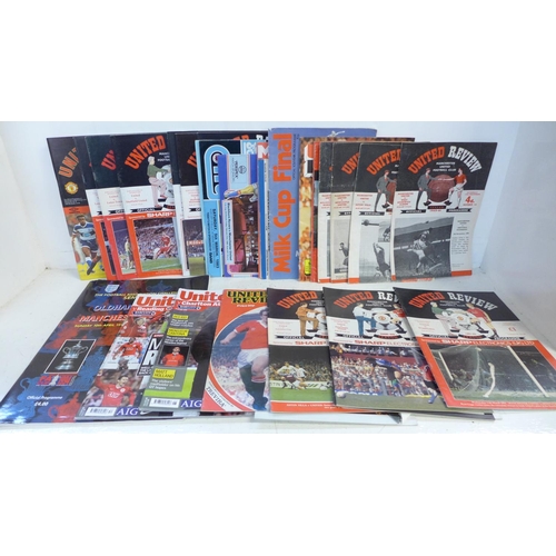 758 - Football programmes; Manchester United home and away programmes 1960 onwards including Wembley FA Cu... 