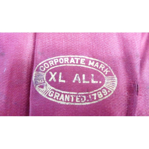 762 - A carving set with antler handles and silver ferrules