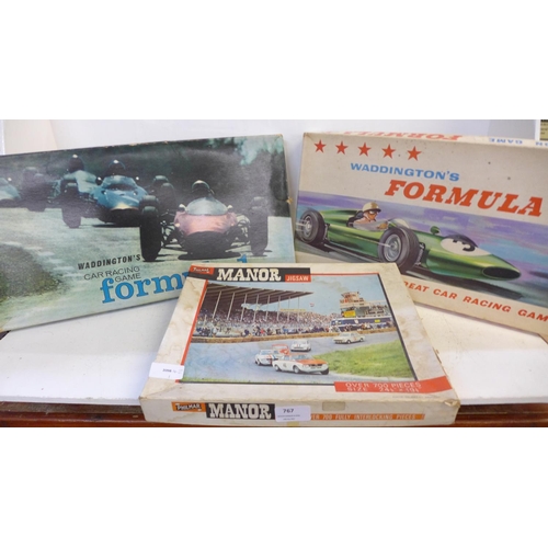 767 - A Philmar Manor jigsaw puzzle and two Waddington's Formula 1 games