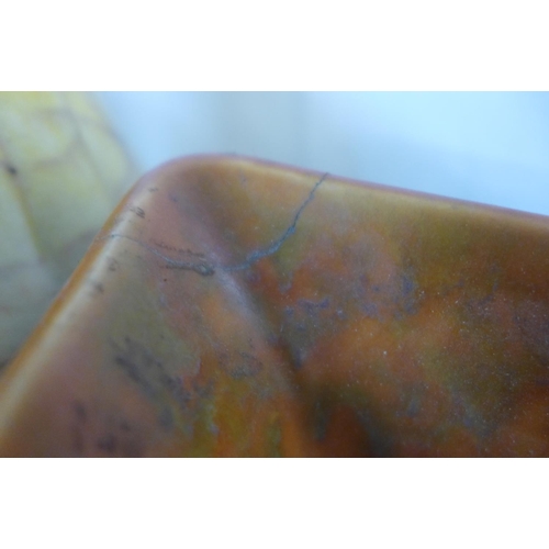 779 - A studio pottery table lamp base and a collection of Art Deco pottery