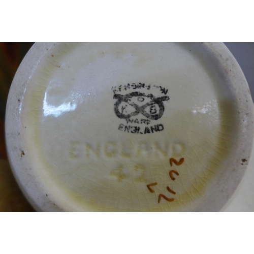 779 - A studio pottery table lamp base and a collection of Art Deco pottery