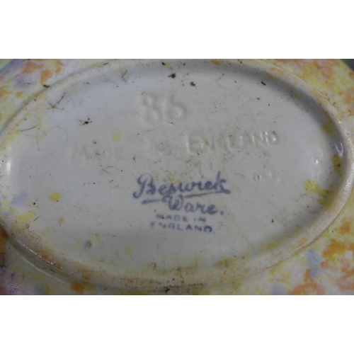 779 - A studio pottery table lamp base and a collection of Art Deco pottery