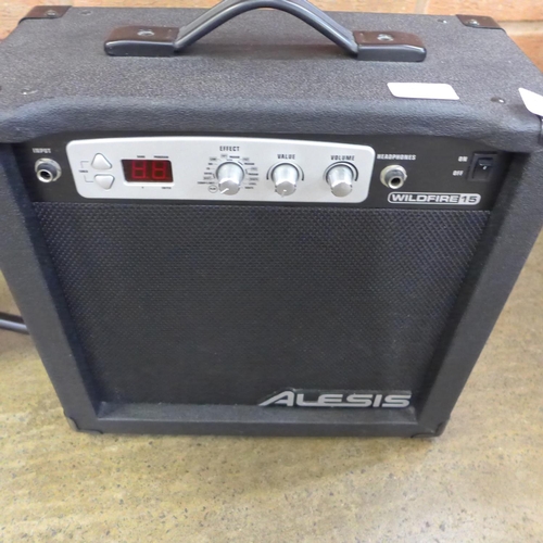 807 - A PRS Tremonti SE electric guitar with Alesis Wildfire 15 amplifier and stand, with spare strings an... 