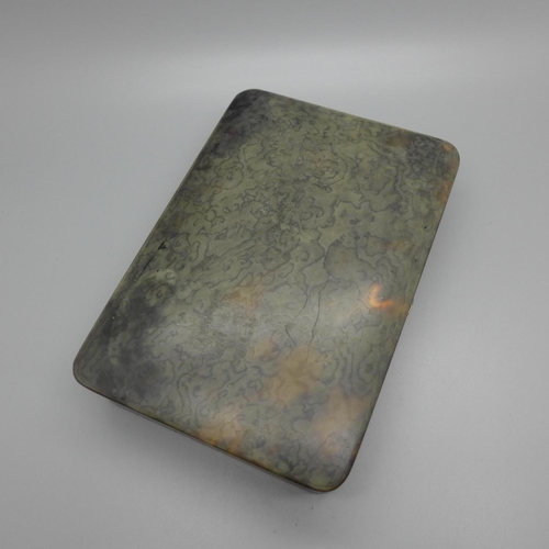 853 - A silver mounted tortoiseshell box, London 1914, 158mm wide
