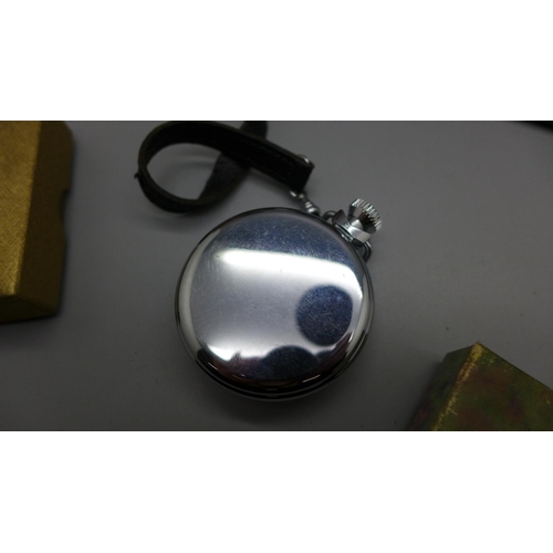 883 - An Ingersol stop-watch, an Ingersol No.10S fountain pen with 14ct gold nib, a The Burnham pen with 1... 