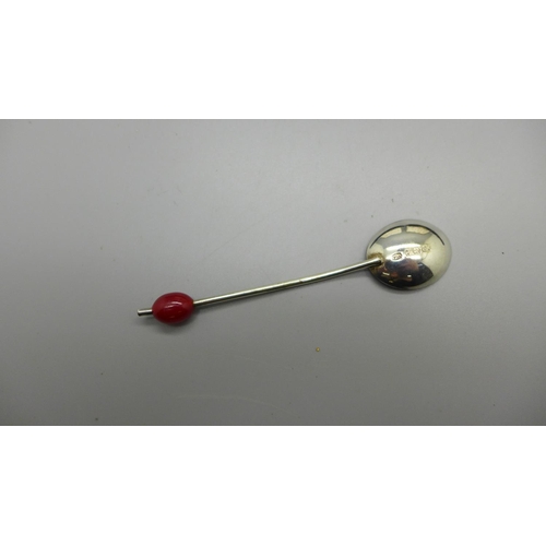 892 - Two sets of silver spoons including coffee bean spoons, both boxed, 96g