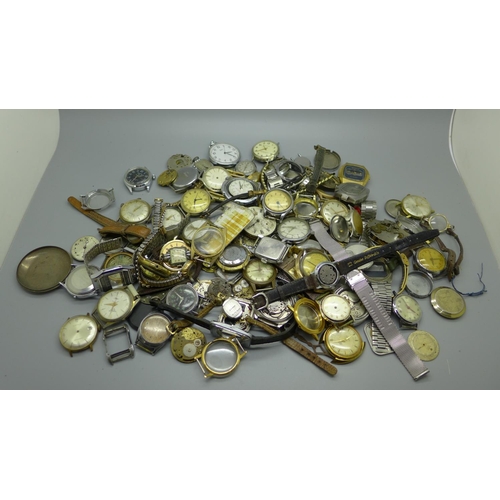 917 - A collection of watches, parts, straps, etc.