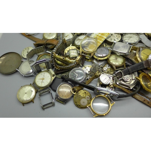 917 - A collection of watches, parts, straps, etc.