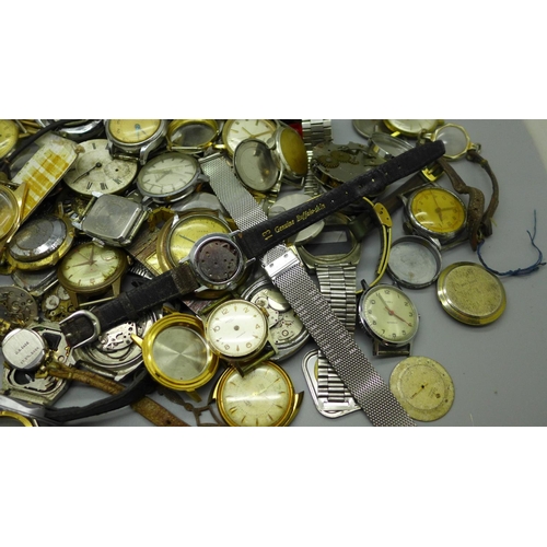 917 - A collection of watches, parts, straps, etc.