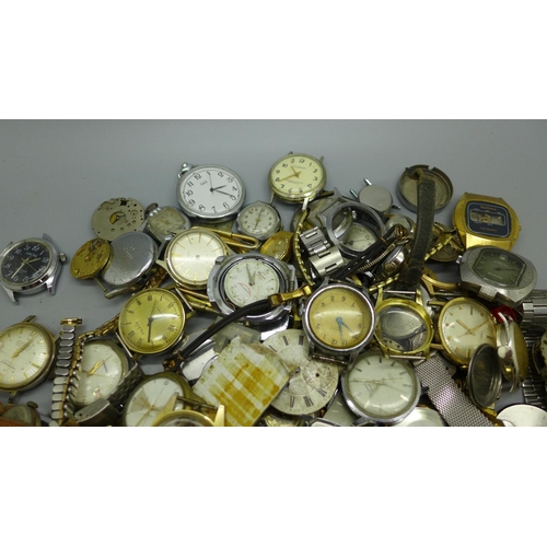 917 - A collection of watches, parts, straps, etc.