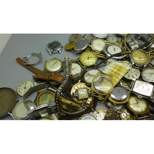 917 - A collection of watches, parts, straps, etc.