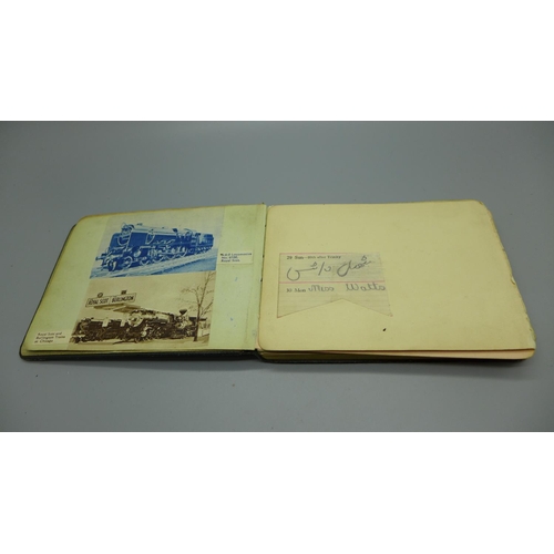 934 - A 1930's autograph book, including Royal Scot locomotive related, tour of North America for the Expo... 