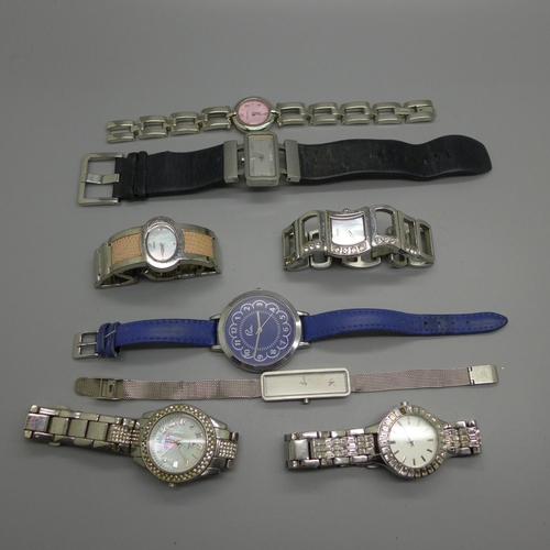 940 - Modern designer wristwatches including Fossil, DKNY, Morgan Diamond, etc.