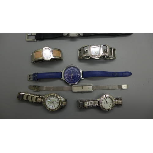 940 - Modern designer wristwatches including Fossil, DKNY, Morgan Diamond, etc.