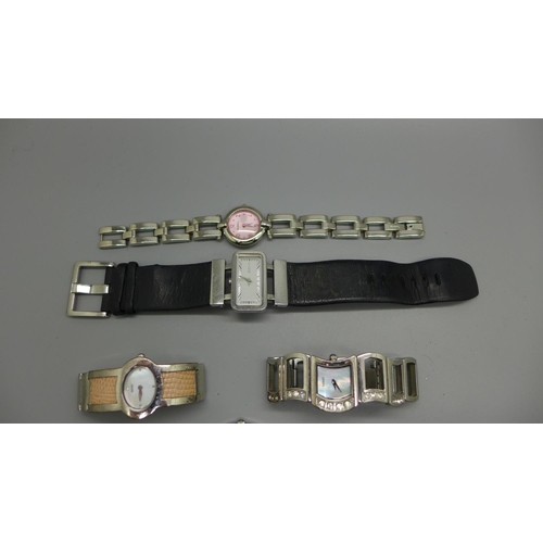 940 - Modern designer wristwatches including Fossil, DKNY, Morgan Diamond, etc.