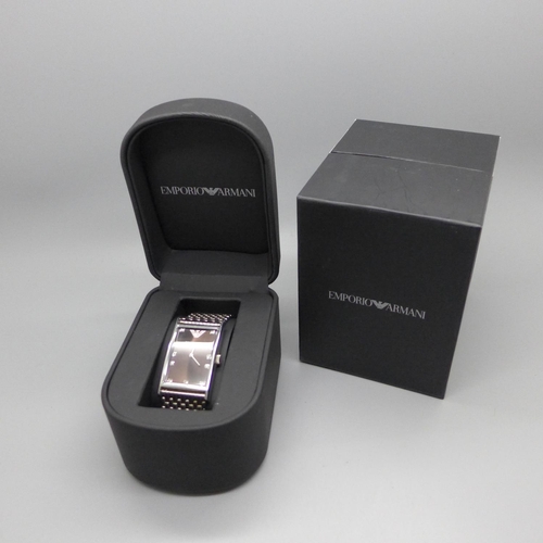 947 - A gentleman's Emporio Armani wristwatch, with box