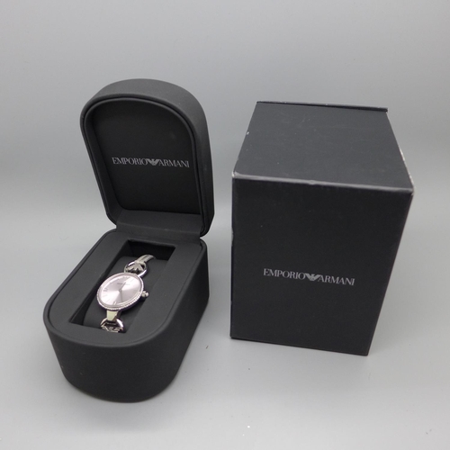 949 - A lady's Emporio Armani wristwatch, with box