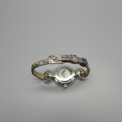 949 - A lady's Emporio Armani wristwatch, with box