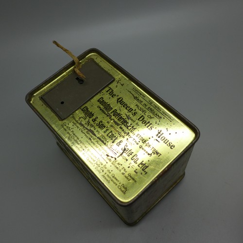 914 - A Cauldon Potteries Limited The Queen's Dolls' House money box tin and an Oxo George VI Coronation s... 