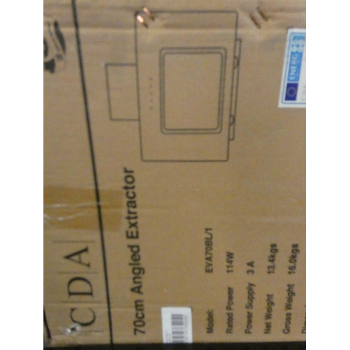 34 - CDA  Angled Chimney Hood H930xW600xD333 - model no:- EVA70BL, RRP £165 inc. VAT * This lot is subjec... 