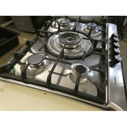 43 - Bosch  Gas 5 Burner Hob - Stainless Steel H45xW702xD520 - model no:- PCQ715B90E, RRP £340.84 inc. VA... 