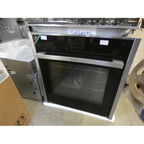 64 - Neff  Single Multifunction Pyrolytic Oven - Stainless Steel - Slide & Hide H595xW596xD548 - model no... 