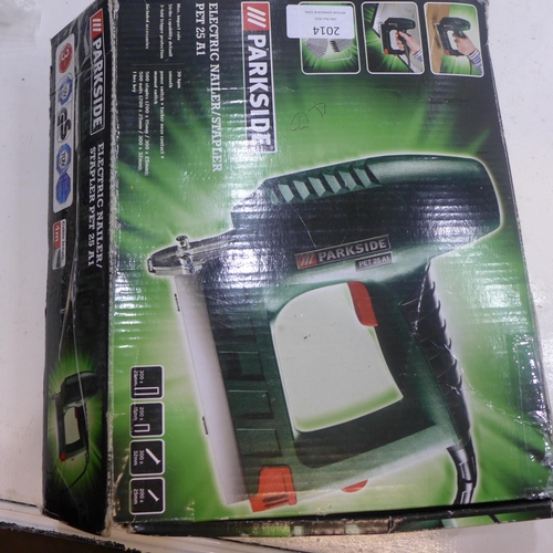 2014 - Parkside PET 825/A1 electric nailer/stapler - boxed - W