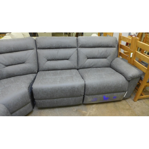 1302 - A Justin Grey Fabric Reclining Sectional corner Sofa, RRP £1833.33 + VAT * This lot is subject to VA... 