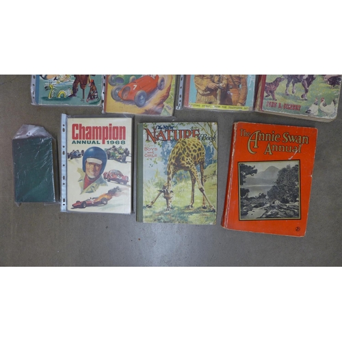 1207 - Vintage books and annuals, Daily Mail Boys Annual, Champion Annual For Boys, 1956 and 1968, etc. **P... 