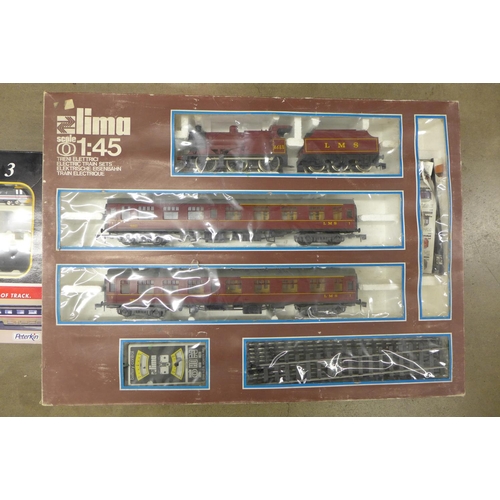 1225 - A Lima 1:45 electric train set and a Technic Intercity N Gauge train set, both incomplete **PLEASE N... 