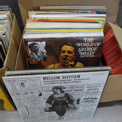 1232 - Approx 185 LP records including Josh White, Dinah Washington, Axel Zwingenberger, Clara Smith, Siste... 