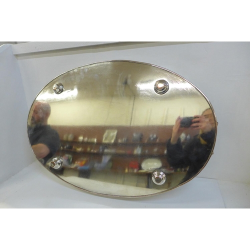 614 - A large oval silver plated gallery tray