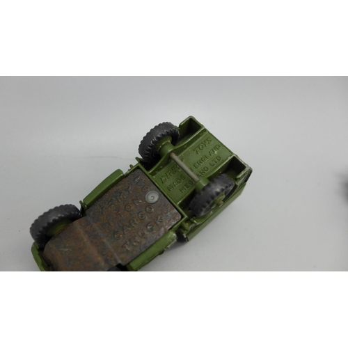 631 - A collection of Dinky Toys die-cast Field Guns and other military vehicles