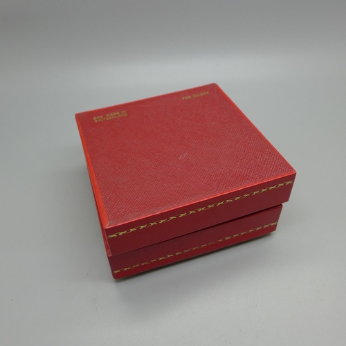 651 - An Omega wristwatch box, hinge a/f