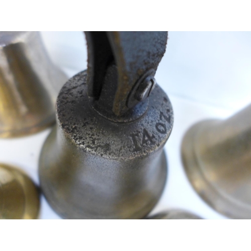 706 - Five brass bells