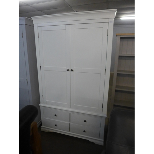 1495 - A Florence white painted oak gentleman's wardrobe * this lot is subject to VAT