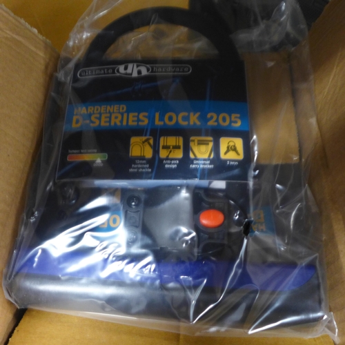 2117 - Ultimate hardware hardened steel D lock x 10 - packaged and unused bike locks