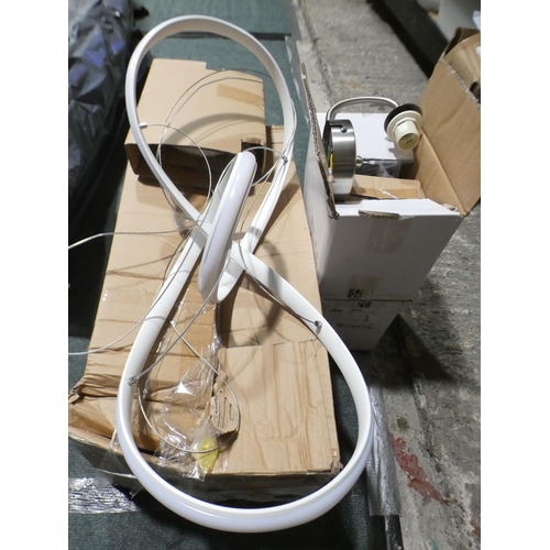 3088 - A white abstract LED pendant light and one other sconce * this lot is subject to VAT