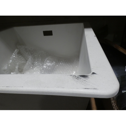 3092 - A white, quartz composite sink, 460 x 405 x 205mm * this lot is subject to VAT