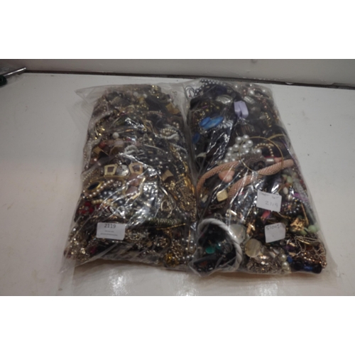 2119 - 2 Bags of costume jewellery - approx 300-350 pcs