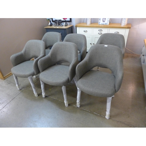 1531 - A set of six grey upholstered club chairs